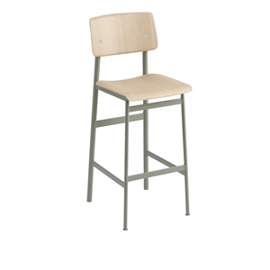 Taburete de Bar Muuto Loft Roble/ Verde Polvo Alt. 108,5