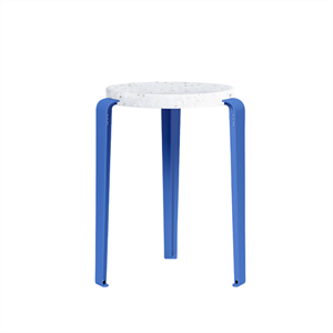 Taburete TipToe LOU de Plástico Reciclado Blanco/azul Celeste