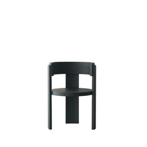 Silla de Comedor Louise Roe Spina con Reposabrazos de Roble Lacado en Negro