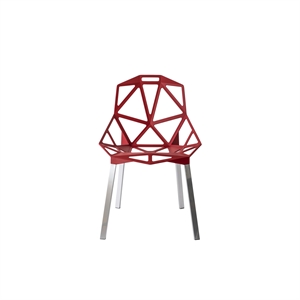 Magis Chair One Silla de Comedor 4 Patas Anodizado/ Rojo