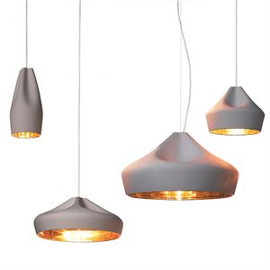 Marset Lámpara Colgante Pleat Box Gris Y Dorado
