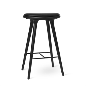 Taburete Alto Mater de Bar de Roble Negro Negro de 74 cm