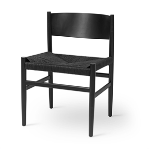 Silla de Comedor Mater Nestor Haya Negro/Hilo de Papel Negro