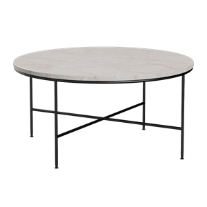Mesa de Centro Planner de Fritz Hansen, Ø80, Crema y Negro