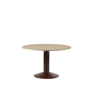 Mesa De Comedor Media Muuto Ø120 Roble Aceitado/Rojo Oscuro