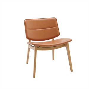 Magnus Olesen Freya Sillón Roble aceitado/Asiento tapizado/Respaldo tapizado Cognac Hero 42528