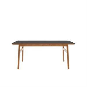 Magnus Olesen Mesa de centro Freya roble macizo lacado/linóleo Negro 4023 Forbo L 120 x B 60 x H 50