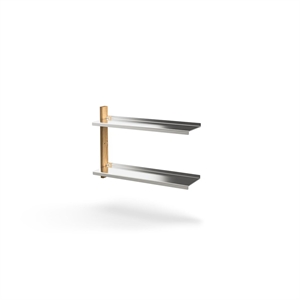 Sistema de Estanterías Mazo MOD Modelo 16 con Riel de 1x525 y 2 Estantes de Roble y Aluminio