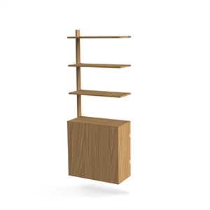 Estantería Mazo MOD Modelo 8 con Riel 1x1925, 3 Estantes y Armario de Roble