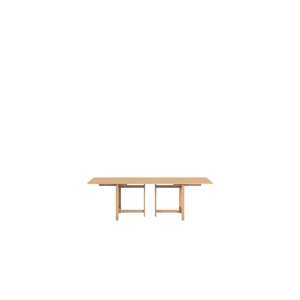 Mesa de Comedor Rectangular MOEBE 160x90 con 2 Extensiones en Color Melocotón Apagado