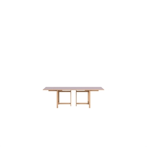 Mesa de Comedor Rectangular MOEBE 160x90 con 2 Extensiones Color Lila Suave