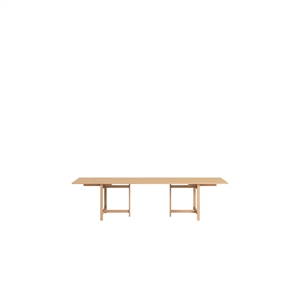 Mesa de Comedor Rectangular MOEBE 220x90 con 2 Extensiones en Color Melocotón Apagado