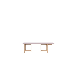 Mesa de Comedor Rectangular MOEBE 220x90 con 1 Extensión Color Lila Suave