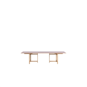 Mesa de Comedor Rectangular MOEBE 220x90 con 2 Extensiones Color Lila Suave