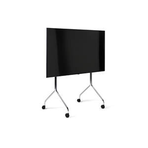 Pedestal Moon - Soporte para TV Alto con Ruedas , Cromo