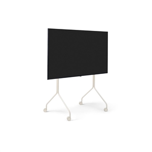 Pedestal Moon - Soporte para TV Alto con Ruedas, Color Perla