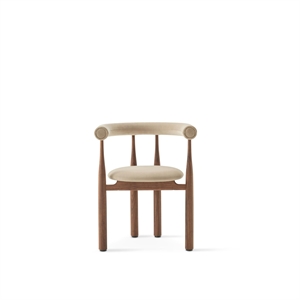 Silla de comedor Bukowski New Works en Nuez/Megan 26 Beige