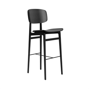 Taburete de Bar NORR11 NY11 con Respaldo, 75 H, Negro Negro