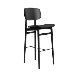 Taburete de Bar NORR11 NY11 con Asiento y Respaldo Tapizados, 75 cm de Alto, Roble Negro /antracita, 21003