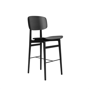 Taburete de Bar NORR11 NY11 con Respaldo H65 Negro Negro