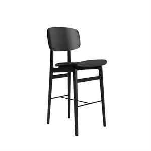 Taburete de Bar NORR11 NY11 con Asiento y Respaldo Tapizados H65 Roble Negro /Antracita 21003