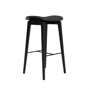 Taburete de Bar NORR11 NY11 con Asiento Tapizado H65 Roble Ahumado oscuro/Negro Azabache 20296