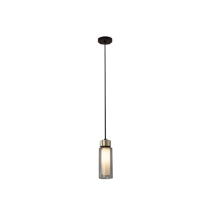 TOOY Osman 560.21 Lámpara Colgante Negro Mate/Latón Pulido con Cristal Transparente