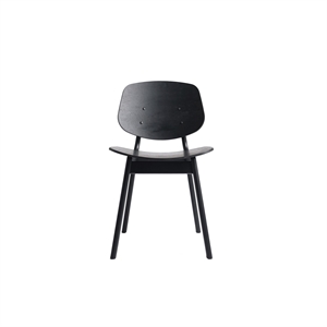Silla de Comedor Pandora de La Colección Ro en Roble Lacado en Negro