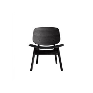 Sillón Pandora Colección Ro Asiento Tapizado Roble Lacado Negro/Cuero Negro