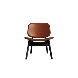 Sillón Pandora Colección Ro Tapizado Roble Lacado Negro/Piel Calvados