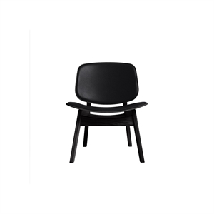 Sillón Pandora Colección Ro Tapizado Roble Lacado Negro/Piel Negro