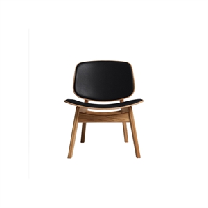 Sillón Pandora Colección Ro Tapizado Roble Aceitado/Cuero Negro