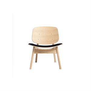 Sillón Pandora Colección Ro con Asiento Tapizado en Roble Tratado con Jabón/cuero Negro