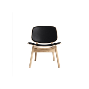 Sillón Pandora Colección Ro Tapizado en Roble Tratado con Jabón/Cuero Negro