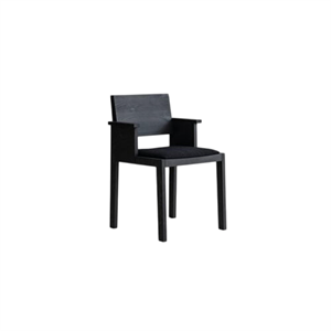 Silla de Comedor Vaarnii 016 Maasto con Reposabrazos y Asiento Tapizado Negro/cuadrado 0194