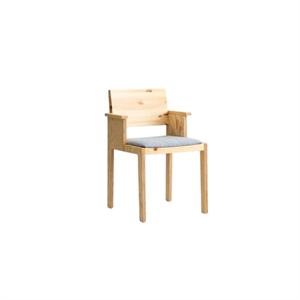 Vaarnii 016 Maasto Silla de Comedor con Reposabrazos y Asiento Tapizado Natural/Cuadrado 0134