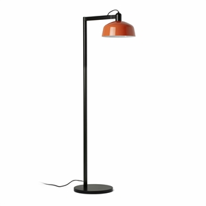 Faro TATAWIN Lámpara de Pie Negro Satinado/Naranja Rojizo