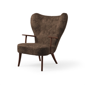 Sillón Nórdico Pragh Cálido de Piel de Oveja Drake/ Nuez Aceitado