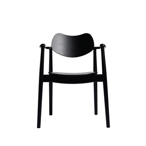 Silla de Comedor Regatta de La Colección Ro en Haya Lacada en Negro