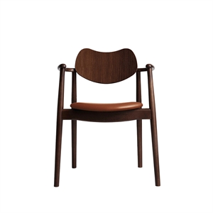 Silla de Comedor Regatta de La Colección Ro con Asiento Tapizado en Haya/ Nuez/piel Calvados