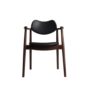 Silla de Comedor Regatta de La Colección Ro Tapizada en Haya/ Nuez/cuero Negro