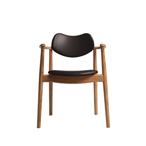 Silla de Comedor Regatta de La Colección Ro Tapizada en Roble Aceitado/cuero Marrón Oscuro