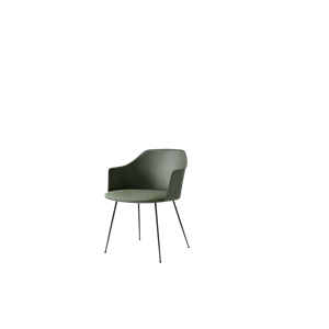 &Tradition Rely HW34 Silla de Comedor con Reposabrazos Asiento Acolchado Verde Bronce/Negro/Lona 0926