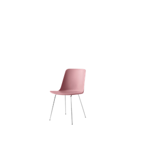 &Tradition Rely HW6 Silla de Comedor Sin Reposabrazos Rosa Suave/Cromo