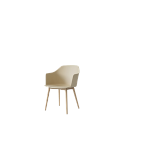 &Tradition Rely HW76 Silla de Comedor con Reposabrazos Arena Beige/Roble Lacado Transparente