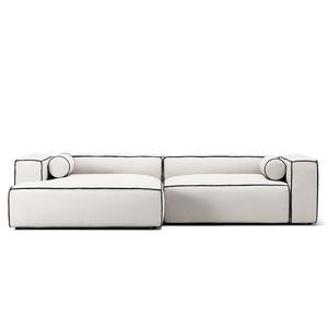 Sofá chaise longue de 3 plazas Decotique Grand Hue, color vapor/ Blanco/gris grafito, izquierdo