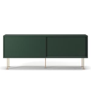Mueble de TV Decotique Vogue con patas, 136 cm, Verde/ Latón