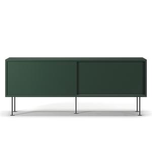 Mueble de TV Decotique Vogue con patas, 136 cm, Verde/ Negro