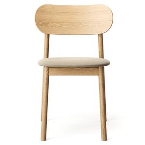 Silla de Comedor Decotique Elephant de Roble Natural y Beige Beige