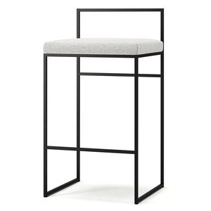 Taburete de Bar con Respaldo de 80 cm , Negro y Blanco Pacífico